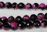 CAG2262 15.5 inches 8mm faceted round fire crackle agate beads