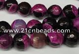 CAG2263 15.5 inches 10mm faceted round fire crackle agate beads