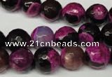 CAG2264 15.5 inches 12mm faceted round fire crackle agate beads