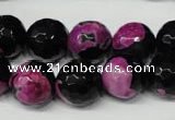 CAG2266 15.5 inches 16mm faceted round fire crackle agate beads