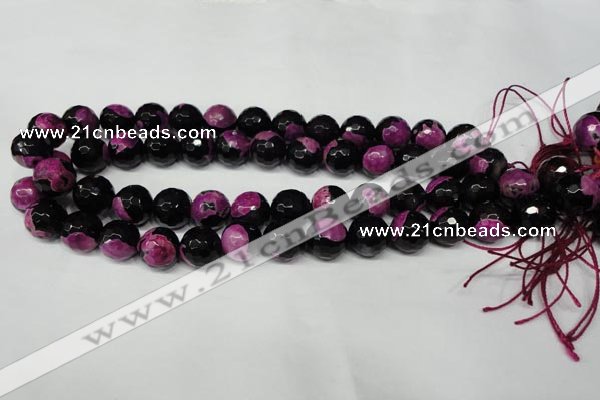 CAG2266 15.5 inches 16mm faceted round fire crackle agate beads