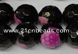 CAG2267 15.5 inches 18mm faceted round fire crackle agate beads