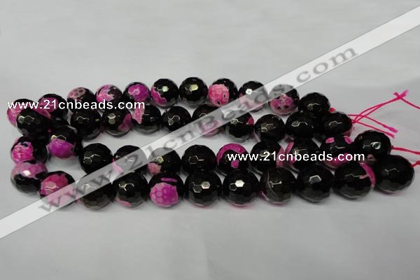 CAG2267 15.5 inches 18mm faceted round fire crackle agate beads