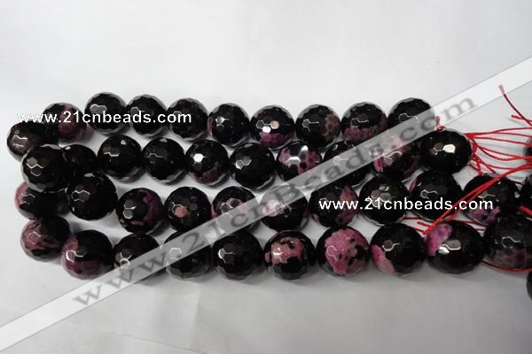 CAG2268 15.5 inches 20mm faceted round fire crackle agate beads