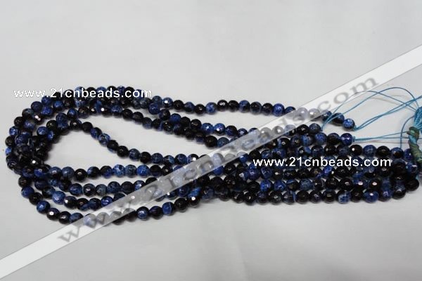 CAG2271 15.5 inches 6mm faceted round fire crackle agate beads