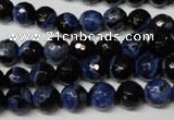 CAG2272 15.5 inches 8mm faceted round fire crackle agate beads