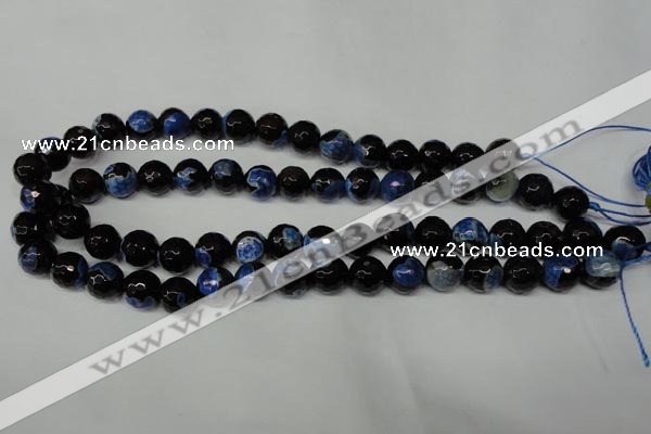 CAG2273 15.5 inches 10mm faceted round fire crackle agate beads