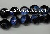 CAG2275 15.5 inches 14mm faceted round fire crackle agate beads