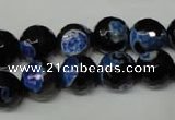 CAG2276 15.5 inches 16mm faceted round fire crackle agate beads