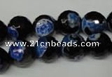 CAG2277 15.5 inches 18mm faceted round fire crackle agate beads