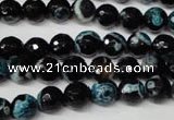 CAG2282 15.5 inches 8mm faceted round fire crackle agate beads