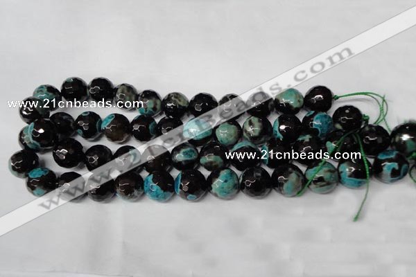 CAG2287 15.5 inches 18mm faceted round fire crackle agate beads