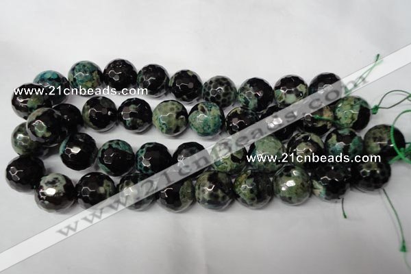 CAG2288 15.5 inches 20mm faceted round fire crackle agate beads