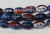 CAG2290 15.5 inches 8*12mm faceted rice fire crackle agate beads