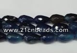 CAG2301 15.5 inches 8*12mm faceted teardrop agate gemstone beads