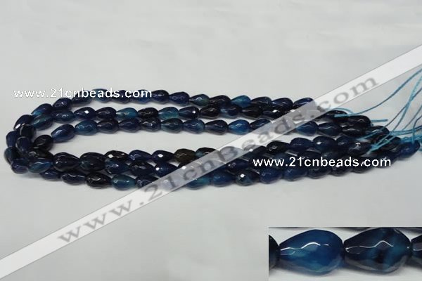 CAG2301 15.5 inches 8*12mm faceted teardrop agate gemstone beads