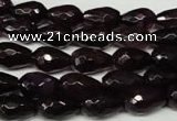 CAG2303 15.5 inches 8*12mm faceted teardrop agate gemstone beads