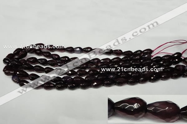 CAG2303 15.5 inches 8*12mm faceted teardrop agate gemstone beads