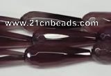 CAG2305 15.5 inches 10*30mm faceted teardrop agate gemstone beads