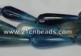 CAG2306 15.5 inches 10*30mm faceted teardrop agate gemstone beads