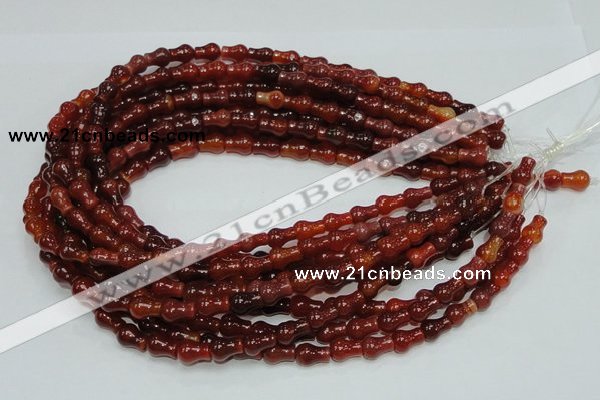 CAG232 15.5 inches 8*12mm pear-shaped red agate gemstone beads