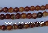 CAG2321 15.5 inches 6mm round red line agate beads wholesale