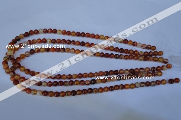 CAG2321 15.5 inches 6mm round red line agate beads wholesale