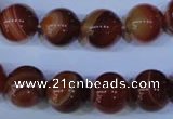 CAG2324 15.5 inches 12mmround red line agate beads wholesale