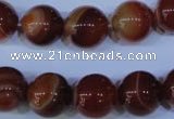 CAG2325 15.5 inches 14mmround red line agate beads wholesale