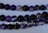 CAG2331 15.5 inches 6mm round violet line agate beads wholesale