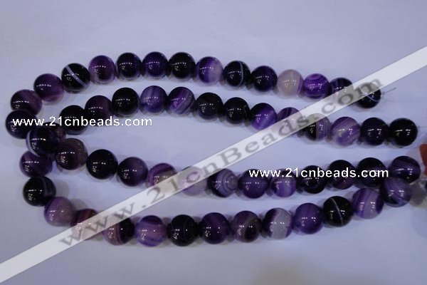 CAG2333 15.5 inches 10mm round violet line agate beads wholesale