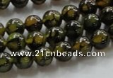 CAG234 15.5 inches 8mm round dragon veins agate gemstone beads