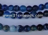 CAG2341 15.5 inches 6mm round blue line agate beads wholesale