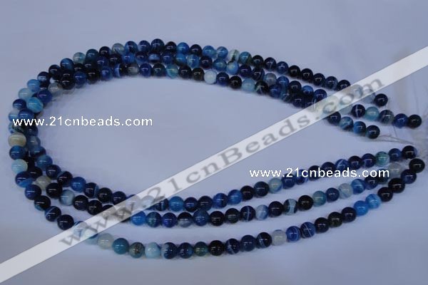 CAG2343 15.5 inches 10mm round blue line agate beads wholesale