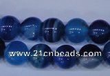 CAG2344 15.5 inches 12mm round blue line agate beads wholesale