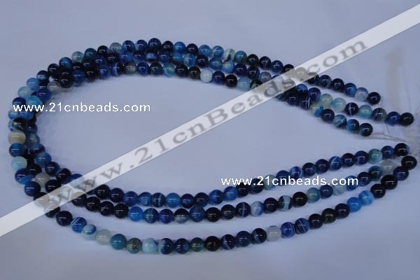 CAG2344 15.5 inches 12mm round blue line agate beads wholesale