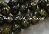 CAG235 15.5 inches 10mm round dragon veins agate gemstone beads