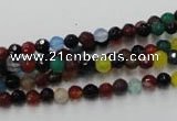 CAG2350 15.5 inches 4mm faceted round multi colored agate beads