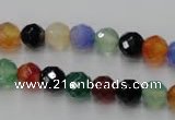 CAG2351 15.5 inches 6mm faceted round multi colored agate beads