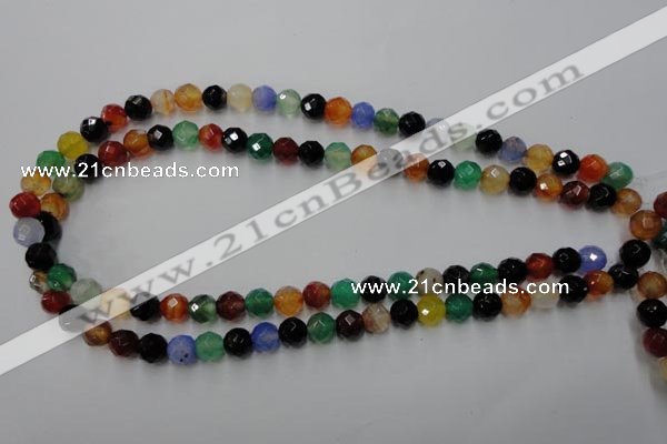 CAG2351 15.5 inches 6mm faceted round multi colored agate beads