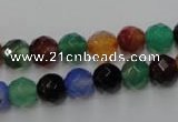 CAG2352 15.5 inches 8mm faceted round multi colored agate beads