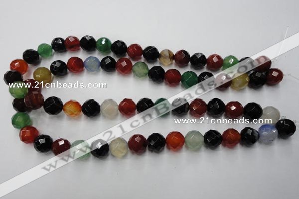 CAG2353 15.5 inches 10mm faceted round multi colored agate beads