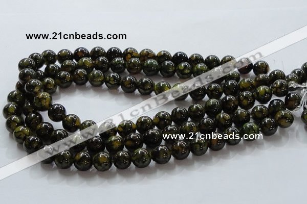 CAG236 15.5 inches 12mm round dragon veins agate gemstone beads