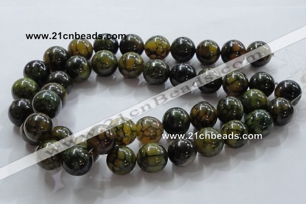 CAG238 15.5 inches 18mm round dragon veins agate gemstone beads