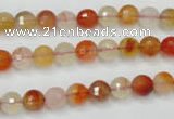 CAG2381 15.5 inches 6mm faceted round red agate beads wholesale