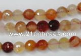 CAG2382 15.5 inches 8mm faceted round red agate beads wholesale