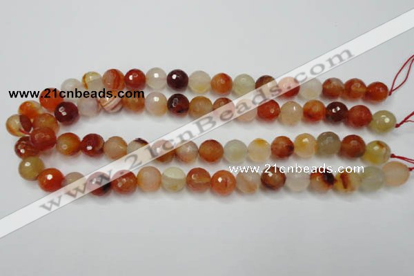 CAG2383 15.5 inches 10mm faceted round red agate beads wholesale