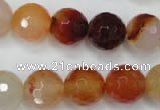 CAG2385 15.5 inches 14mm faceted round red agate beads wholesale