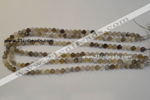 CAG2421 15.5 inches 6mm faceted round Chinese botswana agate beads