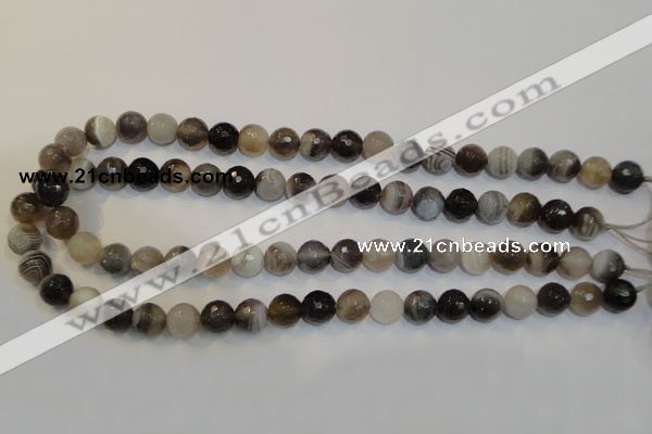 CAG2423 15.5 inches 10mm faceted round Chinese botswana agate beads